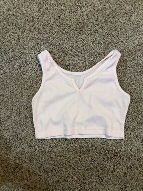 Women's Light Pink Ribbed Crop Tank Top